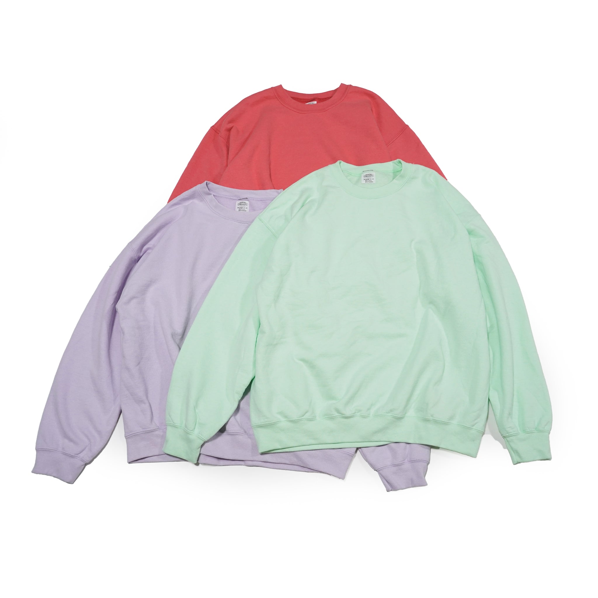 No:tc17f028 | Name:80S Crew Sweat | Color:Light Purplr/S Red/Mint Green  | Size:L/XL【TOWNCRAFT_タウンクラフト】