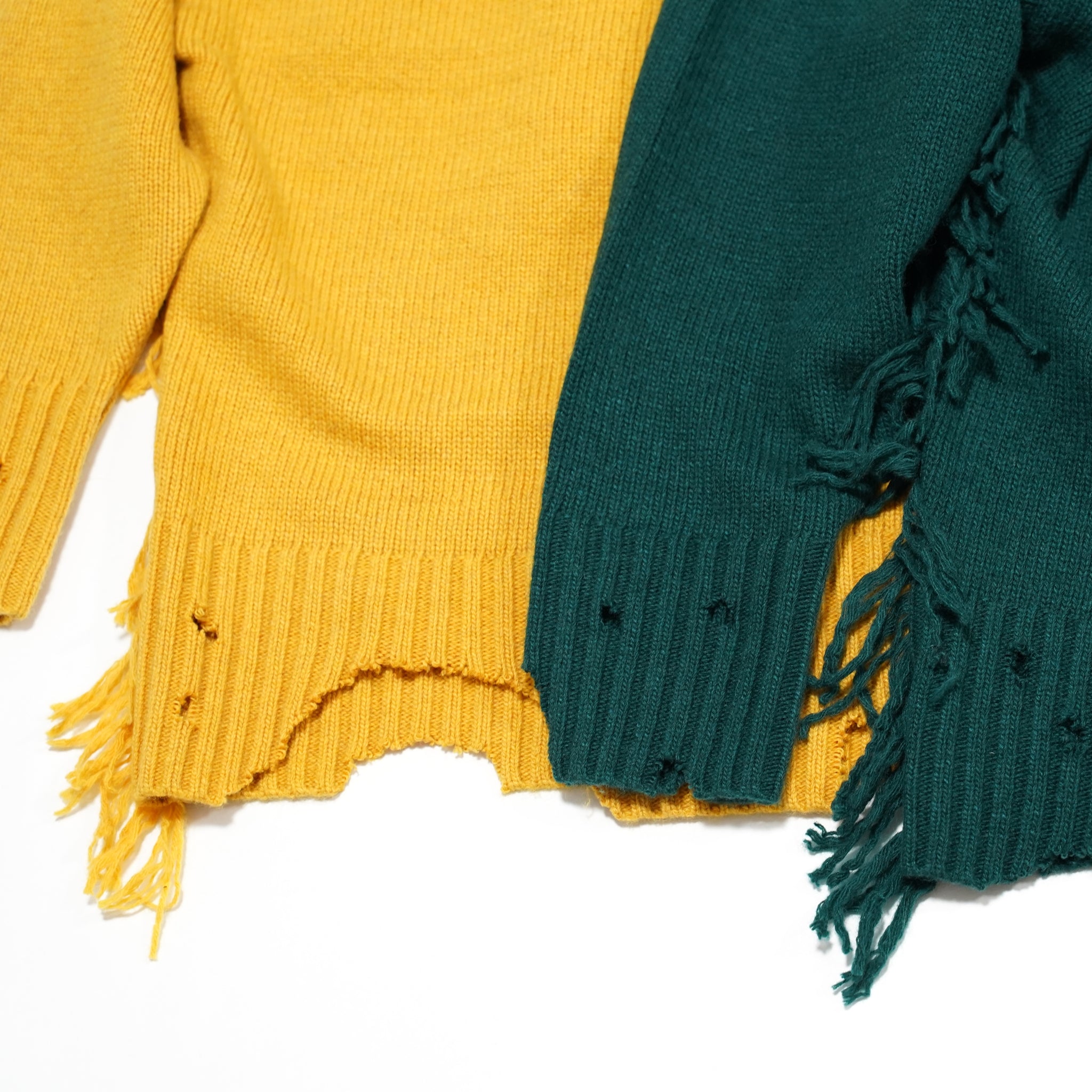 No:VOO-1070 D | Name:Fringe Crew（ダメージ） | Color:Mustard/Green/Black | Size:Queen/King【VOO_ヴォー】【archive】