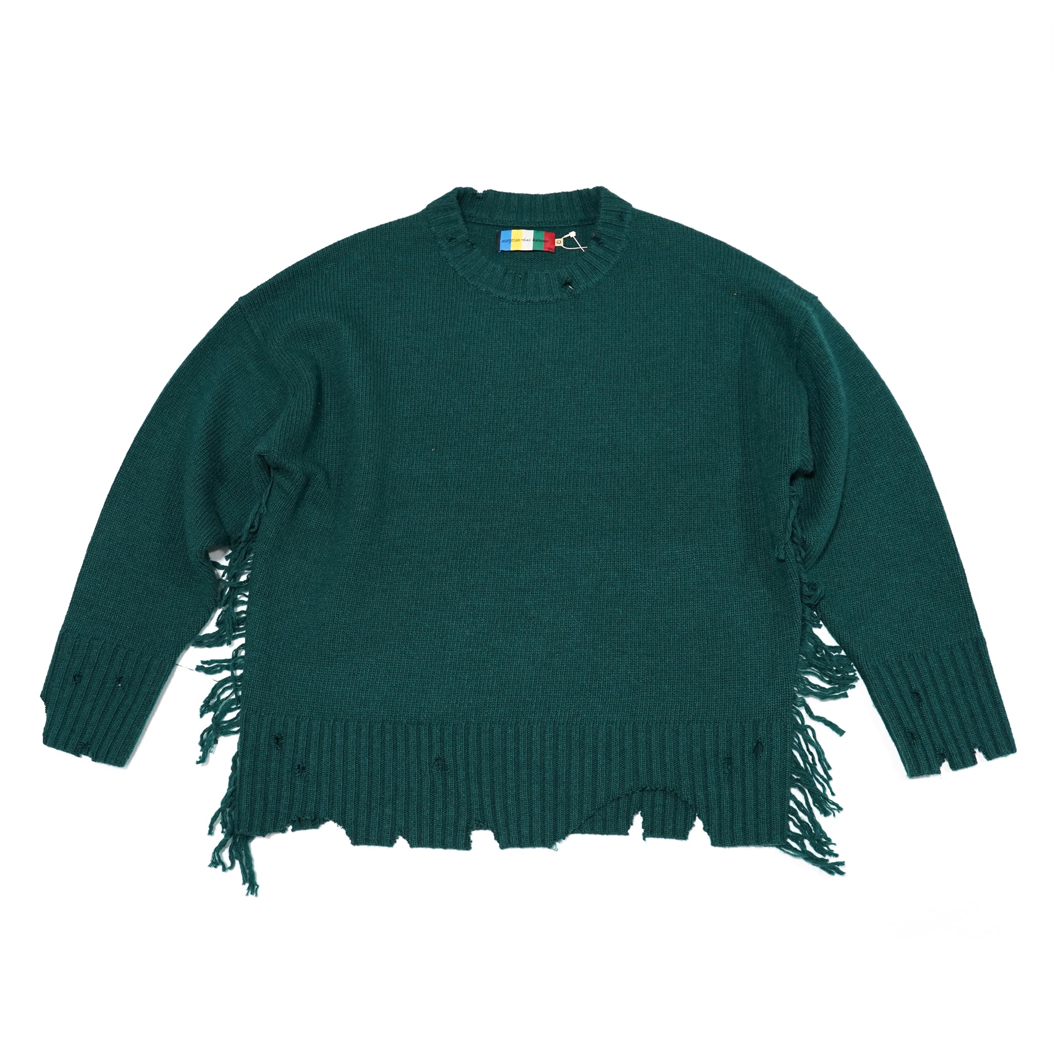 No:VOO-1070 D | Name:Fringe Crew（ダメージ） | Color:Mustard/Green/Black | Size:Queen/King【VOO_ヴォー】【archive】