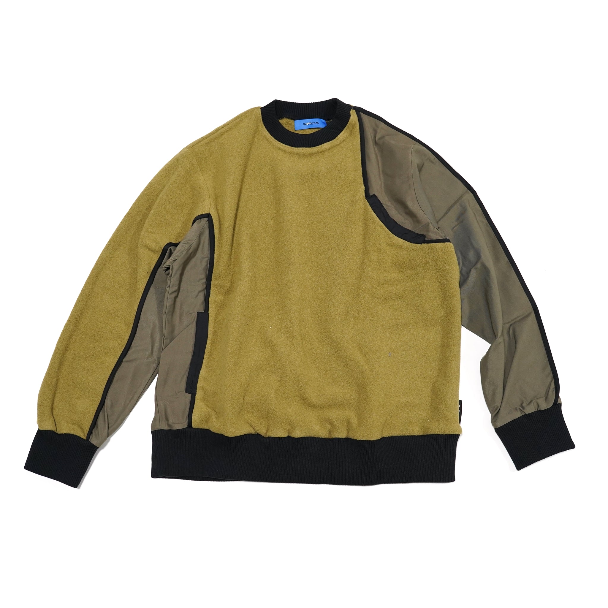 No:WDM11E0112A | Name:Shake Grain Fleece Patchwork Top | ColorMisty Green | Size:M/L【WEAVISM_ウィーヴィズム】【archive】