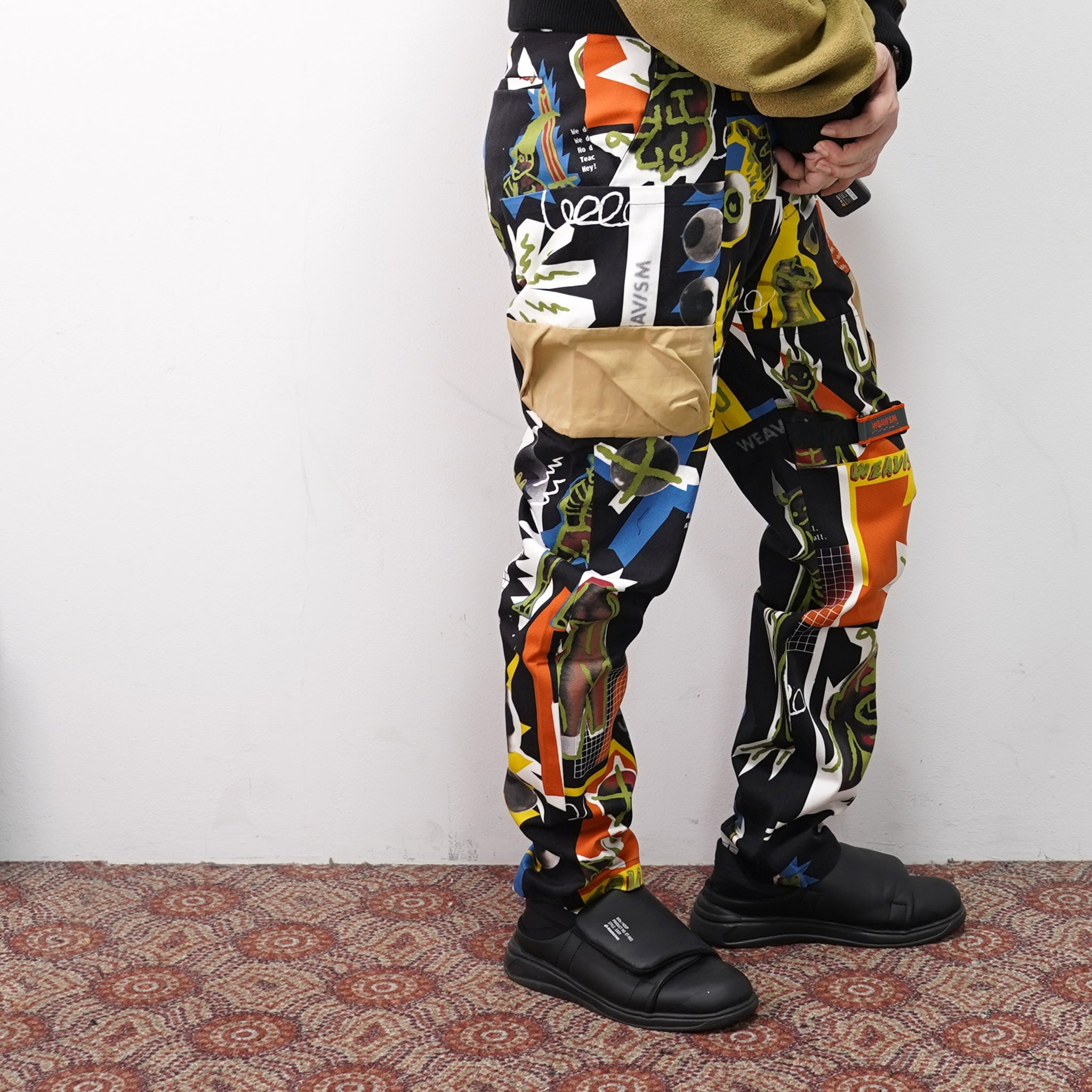 No:WDM20R0812C | Name:Pants With Side Flaps And Large Patch Pockets | Color:Punkart | Size:M/L【WEAVISM_ウィーヴィズム】【archive】