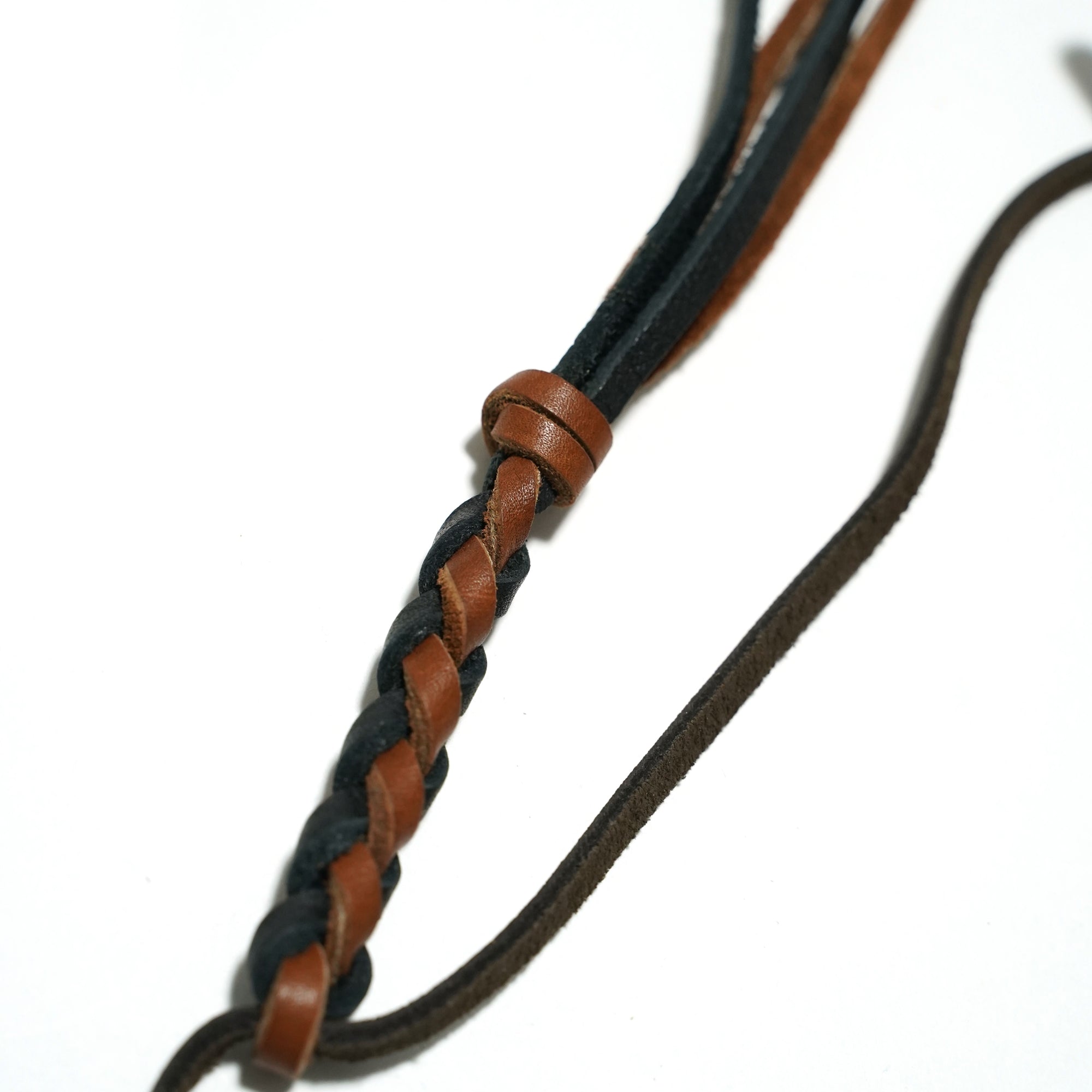 No:yuketenneck01 | Name:Braided Leather Necklace | Color:Black x Rust【YUKETEN】-MEG COMPANY-ADDICTION FUKUOKA